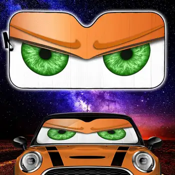 Turuncu Komik Kızgın Karikatür Gözler Araba Oto Güneş Shades Cam Aksesuarları Dekor Hediye