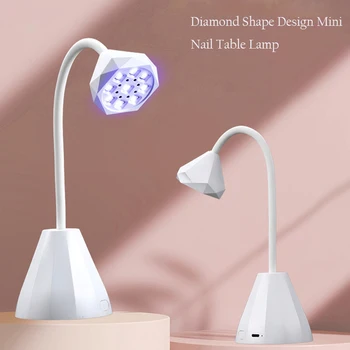 Mini tırnak lambası LED UV Lotus eller serbest ışık dönebilen tırnak kurutucu hızlı kuru Oje kür lambası şarj edilebilir masa lambası