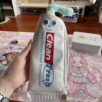 Japon Sevimli Yaratıcı Eğlenceli Diş Macunu Kalem Kutusu Öğrenci Kalem Kutusu Kalem Kutusu Okula Dönüş Kawaii Çanta Makyaj Çantası Kız Hediye