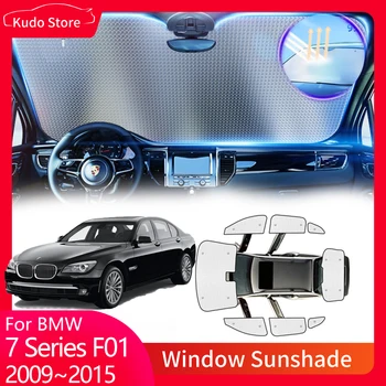 Tam Kapakları Güneş Şemsiyeleri BMW 7 Serisi İçin F01 2009~2015 730i 740i 750i Güneşlik Arka Yan Cam Mat Pencere Perde Aksesuarı