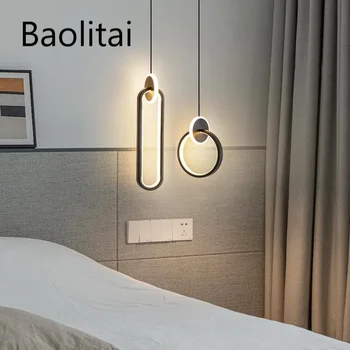 İskandinav kolye ışık Led 11W 220V Modern üç renkli karartma yaratıcılık başucu yatak odası oturma Odası Uzun çizgi Küçük lamba