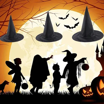 1 ADET Cadılar Bayramı led ışık Sihirbazı Şapka Yetişkin Çocuklar cadı şapkaları Kostüm Partisi Doğum Günü Cadılar Üst Sivri Kapaklar Cosplay Cadılar Bayramı Sahne