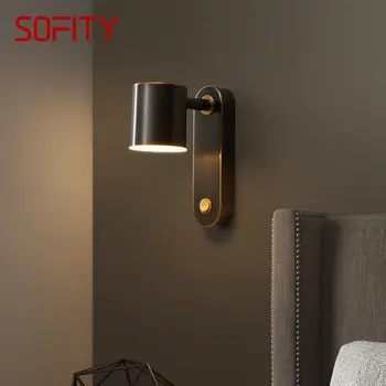 PLLY İskandinav bakır duvar lambası LED yaratıcı anahtarı İle siyah aplik ışık açısı ayarlanabilir dekor ev oturma odası yatak odası