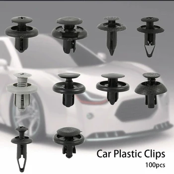 100 Adet Araba itme pimi Klip 5 Araçları Plastik Raptiye Sökücü Seti Otomatik itme pimi Perçin Seti Araba plastik perçinler Bağlantı Elemanları