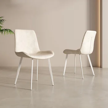 Tasarımcı Salon yemek sandalyeleri İskandinav Modern Düğün Beyaz Deri Sandalye Ofis Ziyafet Vanity Sillas Comedor Mobilyaları GS50DC
