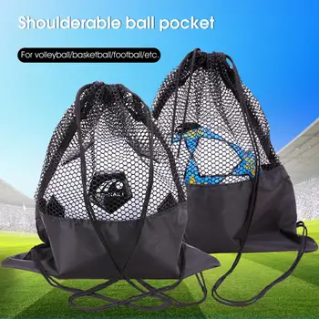 Örgü basketbol çantası Büyük Kapasiteli Ayarlanabilir Kayış Omuz Sırt Çantası Katlanabilir İpli saklama çantası Futbol Taşıma Paketi