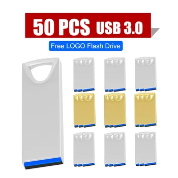 50 ADET Ücretsiz Özel LOGO USB Flash Sürücü 128 GB 3.0 Yüksek Hızlı Kalem Sürücü 16 GB 32 GB 64 GB 128 GB Pendrive metal usb sopa