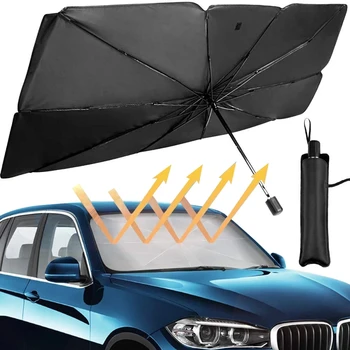125cm 140cm Katlanabilir araç ön camı Güneş Gölge Şemsiye Araba UV Kapak Güneşlik ısı yalıtımı Ön Pencere İç Koruma