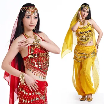 Satılık yeni oryantal dans kostümleri pantolon bollywood hint Mısır oryantal elbise dans artı boyutu yetişkinler için 4 adet