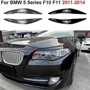 Ön Far Göz Kapakları Kaşları Far Göz kapak Trim Sticker BMW 5 Serisi İçin F10 F11 2011 - 2014 Çıkartmalar 2013 2012