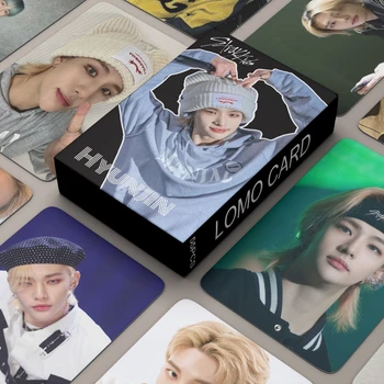 55 adet/takım Kpop Kaçak Çocuklar Hyunjin Solo Photocards Felix Lomo Kartları Yeni Straykids Fotoğraf Kartları Seti Hayranları Hediyeler