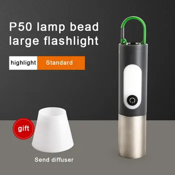 Yeni Mini LED el feneri şarj edilebilir lamba beyaz lazer feneri çok fonksiyonlu tırmanma kancası kamp ışık taktik el feneri