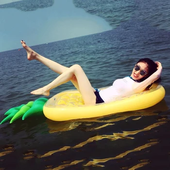 Ananas Şişme hava yatağı Rahat Yüzen Su Recliner Paspaslar Taşınabilir PVC Dayanıklı Büyük Boy Yüzme Havuzu Aksesuarları
