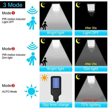 Lümen güneş Led ışık dış aydınlatma 990 LED bahçe ışıkları büyük güneş panelı lambaları su geçirmez hareket sensörü sokak lambası