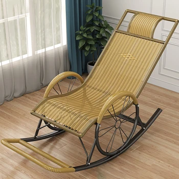 Tasarımcılar Sallanan Oturma Odası Sandalye Lüks Recliner Bahçe Retro Açık Sandalyeler Rattan Tasarımcı Şezlong Ev Mobilyaları