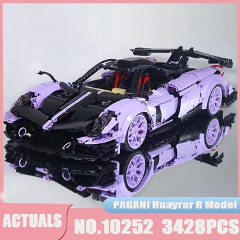 MOC Yüksek Teknoloji 10252 Set Süper Hızlı Araba Yarışı Paganiied Huayrar R Modeli Yapı Taşları Tuğla Doğum Günü Oyuncakları Çocuk Hediyeler