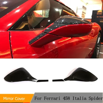 Kuru Karbon Araba Dikiz Aynası Kapakları Ayna kapatma kapakları Ferrari 458 Italia Örümcek 2009-2016 Eklenti kapatma kapakları Çift