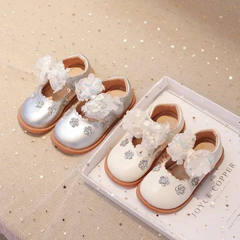 Zapatos Niña Çocuklar deri ayakkabı Yay Taklidi Rahat Daireler Çocuk Prenses Sığ Kızlar Ayakkabı Elbise Mary Janes Bebek Ayakkabıları