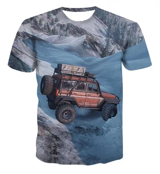 2023 Yaz 3D T-shirt Erkek Kadın SnowRunner T Shirt Araba 3D PicturePrinting Serin Tees Tops
