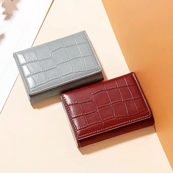 Kadın Kısa Cüzdan 2023 Yeni Deri cüzdan Taş Çantalar Öğrenci Moda Küçük Üç Kat Zarif Kart Sahipleri Para Çantaları