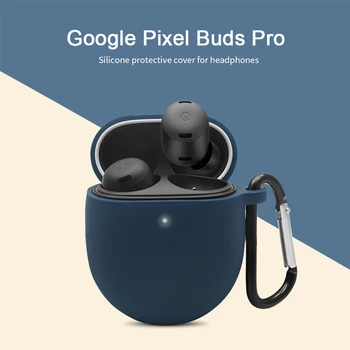 funda Google Pixel İçin Tomurcukları Pro Yumuşak Silikon Kulaklık Konut Tam koruma kapağı Piksel Tomurcukları Pro чезол Kanca ile