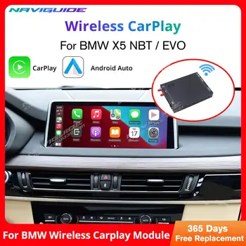 NAVİGUİDE Kablosuz Apple CarPlay Android için Otomatik BMW CIC X5 E70 2011-2013 NBT EVO X5 F15 2014-2020 Araba Oyun Fonksiyonu