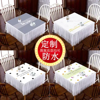 Kare masa örtüsü, ev kare mahjong masa örtüsü, su geçirmez kumaş sanatı