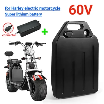 Harley Elektrikli Araba Lityum Pil Su Geçirmez 18650 Pil 60V 20ah İki Tekerlekli Katlanabilir Citycoco Elektrikli Scooter Bisiklet