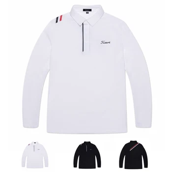2023 Yeni Golf Gömlek erkek Uzun Kollu Çabuk Kuruyan T-Shirt Polo Giyim Giyim Üst Gömlek Nefes