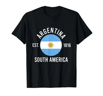 100 % Pamuk Arjantin Bağımsızlık Günü Bayrağı Est 1816 Hatıra Aşk Hediye T-Shirt ERKEK KADIN UNİSEX T Shirt Boyutu S-6XL