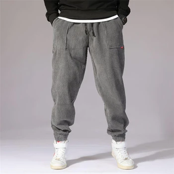 Sonbahar Kış Erkek harem pantolon Hip Hop Açık Erkek Baggy Koşu Kadife Pantolon Yeni Moda Streetwear Kalın erkek Pantolon 2023