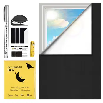 100 % çıkarılabilir ışık engelleme karanlık pencere bezi DIY toplam karartma cam gizlilik kararan pencere tonu siyah pencere Sticker