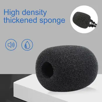 Siyah 10 Adet Dayanıklı Yaka Mikrofon Cam Köpük Küçük MİKROFON Rüzgar Kalkanı Canlı Yayın için İyi ses Efekti