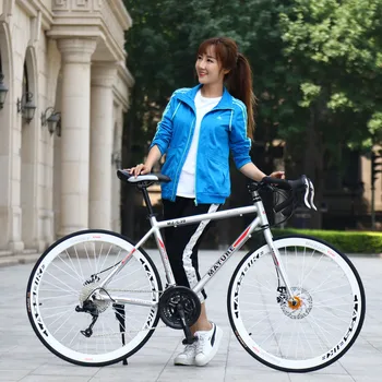 Alüminyum Alaşım Yarış Bisiklet 21 Hız Kavisli Kolu Çift disk fren Spor Araba 700C Değişken Hız Öğrenci Yol Bisikleti