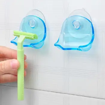 Vantuzlu askı Jilet Banyo Plastik Mavi Gri Tıraş Tutucu Tıraş Diş Fırçası Tutucu Tuvalet Duvar Enayi