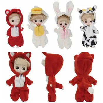 16cm BJD OB11 oyuncak bebek giysileri Pijama Sevimli Peluş Karikatür Hayvanlar Giysileri Tulumlar Bebek Kıyafet Günlük Rahat Giyen Aksesuarları