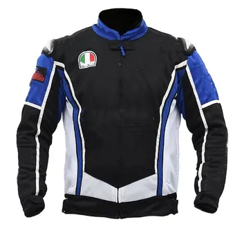 Yeni Dört Mevsim Motosiklet Sürme Takım Elbise erkek Yarış Rüzgar Geçirmez ve Düşmeye Dayanıklı Giysiler Şövalye Ceket Mavi