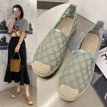 Örgü Nefes kadın ayakkabısı Yaz Kore Tarzı Moda Düz İçi Boş Bire bir Slip-on ayakkabılar Tüm Maç Yumuşak tabanlı düz ayakkabı