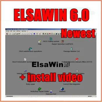 2023 Sıcak ElsaWin 6.0 Oto Tamir Yazılımı için Çalışmak V-W Audi ferramentas automotiva Elsa Win 6.0 80gb HDD Ücretsiz Kargo