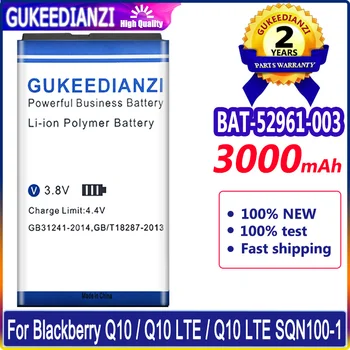 Bateria BAT-52961-003 3000mAh Cep Telefonu Yedek Pil İçin Blackberry Q10 / Q10 LTE / Q10 LTE SQN100-1 Yüksek Kaliteli Pil 