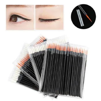 50/100 adet Sivri eyeliner fırçalar Kapaklı Kadın Kozmetik Profesyonel Göz Kalemi Aplikatör Değnek Makyaj Araçları Göz Güzellik