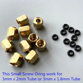 2mm *3mm(veya 1.8 mm *2.8 mm veya 1.8 mm x 3mm) olan tüpe bağlanan küçük damper için o-ringli 20 adet Bakır Vida somunu