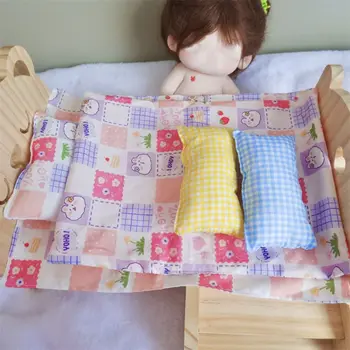 3 Adet / takım 20CM Bebek Uyku Malzemeleri Karikatür Hayvan Çiçek Yatak Yastık Yorgan Oyun Evi Cosplay Oyuncak Yatak Ürün Hediye