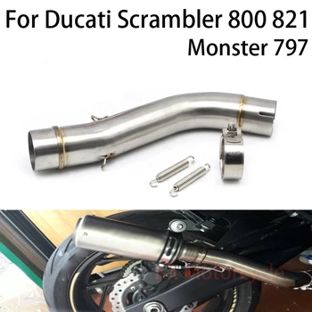 51mm Ducati Canavar 797 Scrambler 800 821 Yükseltme Modifiye Motosiklet Egzoz Orta Bağlantı Borusu Susturucu arazi motosikleti Motocross