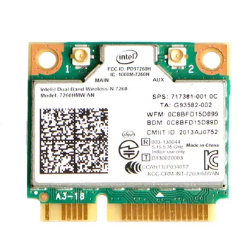 Intel için 83XC MİNİ PCI-E 7260HMW Kart Çift Bantlı Kablosuz Bluetooth uyumlu