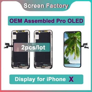 2 Adet ıçin iPhone X OEM Monte Pro OLED Ekran Digitizer Meclisi Dokunmatik Ekran Değiştirme