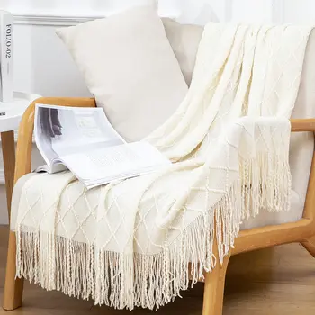Elmas Püskül kanepe kılıfı Battaniye Yaz Ofis Klima Öğleden Sonra Uyku Battaniye Yatak Sonu Battaniye Yatak Odası Dekorasyon