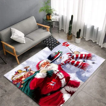 Noel Santa Kardan Adam Halı Oturma Odası Dekor için Kanepe Masa Büyük Alan Kilim Yatak Odası Başucu Zemin Mat Noel Dekorasyon