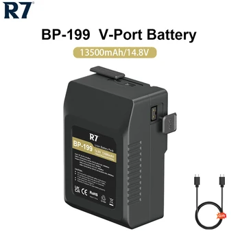 R7 V montaj pil BP-199 13500mAh li-ion pil için kamera yayını LED Video ışığı Blackmagic URSA Mini Pro