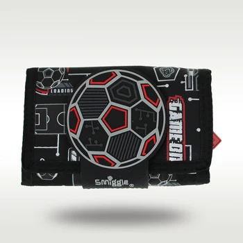 Avustralya Smiggle Orijinal çocuk Cüzdan Siyah ve Kırmızı Futbol Cüzdan Deri Kart Çanta Sikke Cüzdan Orijinal Yüksek Kalite